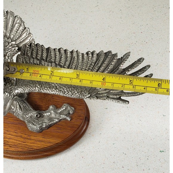 MASTERWORKS PEWTER EAGLE Limited Edition  Fine Wood Base Landing #898-/2300 - Picture 10 of 10